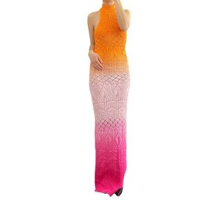 Lovers and Friends Isano Ombre High Neck Knit Maxi Dress Size XS
